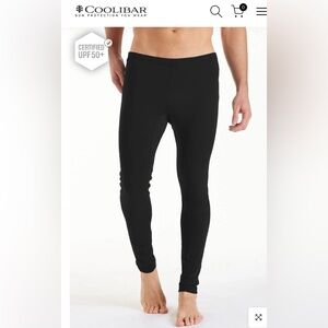 Coolibar Men’s Deep Water Swim Tights In Black , size XXL
